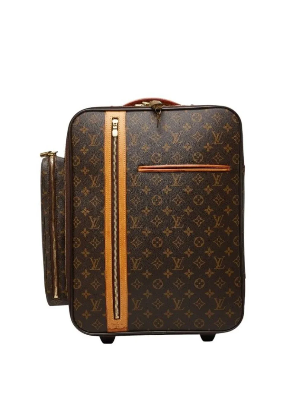 Louis Vuitton Monogram Bosphore Travel Bag Suitcase Brown Leather